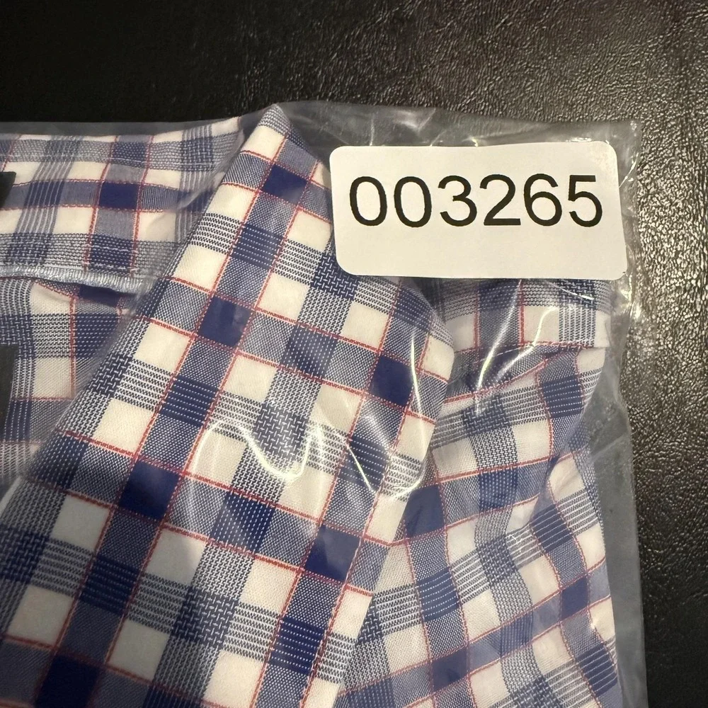 Banana Republic Dress‎ Shirt Mens Medium Blue Gingham Grant Fit Non Iron Stretch